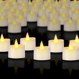 Haown White Flameless Tea Lights - 50 Pack Commercial Grade LED Tea Lights for Large Weddings, Events & Modern Home Decor (White