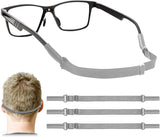 Adjustable Glasses Straps - 3 Pcs No Tail Adjustable Eyewear Retainer Glass Straps for Men, Women, Kids Eyelasses, Sunglasses,Gr