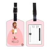 Nutcase Designer Luggage Travel Baggage Tags Set Of 2 With Name Card Inside Cool Girl