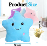 KAHEAUM Cute LED Night Light Up Throw Pillow Inserts Star Stuffed Animals Plush Toys for Kids Childrens Day Gift Son Daughter Gi