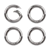 UFURMATE Spring O Rings, 4Pcs Stainless Steel Round Carabiner Snap Clips Spring Snap Keyring Quick Release Multi-Purpose Metal R