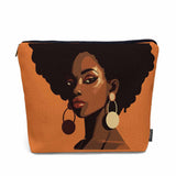 Kalygon African Woman Cosmetic Bags For Women, Pretty African Women Roomy Makeup Bag Toiletry Bag Accessories Organizer Storage 