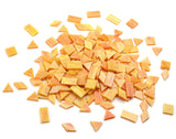 Lanyani 200 Mixed Color Glass Mosaic Tiles - 4 Shapes, Tiffany Stained Glass Pieces for Crafts, Pumpkin Orange