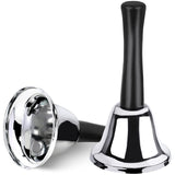 2 Pack Hand Bell Silver Steel Bell Ringing Bell With Handle Dinner Bells For Inside Classroom Bell For Food Line Alarm Jingles Ringing (Silver) -Like New