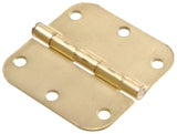The Hillman Group 852804 3 Residential Door Hinge 5/8 Round Corner Removable Pin Full Mortise Satin Brass Finish 1Pac