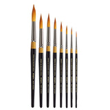 KINGART Original Gold 9020 Ultra Round Series Premium Golden Taklon, Multimedia Artist Brushes, Set of 8 Sizes (sizes: 2,4,6,8,1