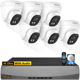 (4K/8.0 Megapixel & 130 Ultra Wide-Angle) with Audio PoE Dome Outdoor Home Security Camera System, Wired Outdoor Surveillance IP