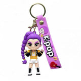 ZURATO KPop Cartoon Keychain with Wristlet Strap for Girls & Boys | Cute Anime Character Key Ring for Backpack, Handbag, Car Ke