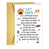 Qamza Funny Cat Dad Fathers Day Card for Him, Humorous Happy Fathers Day Card from Cat, Ideal Cat Dad Fathers Day Cards Gift f