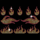 SUPERDANT Iron on Rhinestones Transfer Mini Flames T-Shirt Crystal Heat Transfer Designs 10pcs 3 Styles Flames Iron on Rhineston