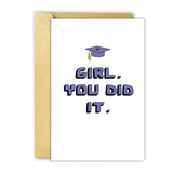 OJsensai Happy Graduation Card for Girls, Great High School Graduation Gifts for Bestie Friend Daughter Sister Niece, You Did It