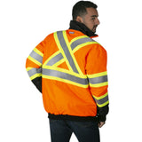 JORESTECH High Visibility Reflective Safety Bomber Jacket Waterproof X in Back ANSI/ISEA