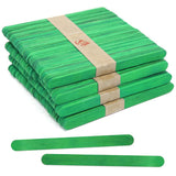 Craft Popsicle Sticks, 4.5 Inch Standard CraftySticks, Individual Colors, Natural and Multi Color Packs (Green, 200 Sticks)