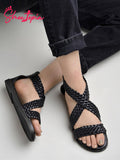 Shoetopia Women'S Flat Sandal-5 Kids Uk (Girls-Crv-Black)-Eu38,Black,5,B0D4VSGXPM