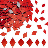 PH PandaHall 300pcs 3 Sizes Rhombus Sew on Mirrors, Acrylic Mirror DIY Mirrored Rhinestones Mirror Piece Loose Bead Links with 2