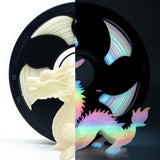 Glow in The Dark Gradient Rainbow 1.75mm PLA Filament, Luminous Rainbow Vibrant Bright 3D Printer Filament, 1kg (2.2lbs) Spool 3