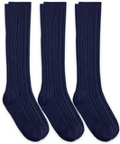 Jefferies Socks Womens Cable Knit Knee High Socks 3 Pair Pack (Sock:911/Shoe:69, Navy)