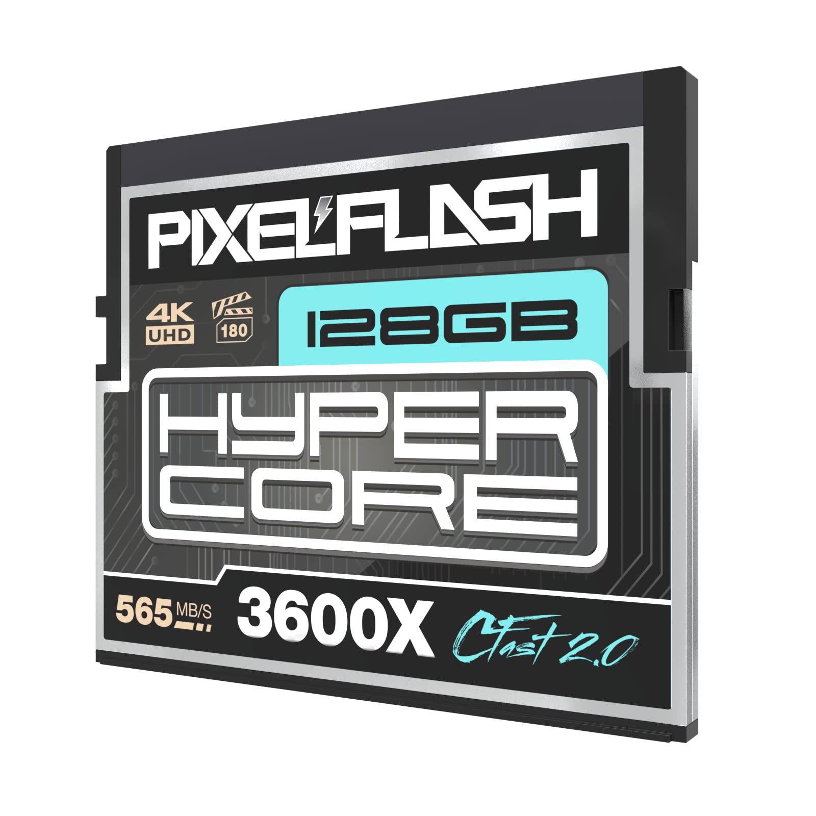 128GB PixelFlash CFast 2.0 Card 3600X HyperCore 565MB/s SATA3 VPG180 C Fast Card Compatible w/DSLR Cinematic Video & Photo Cams