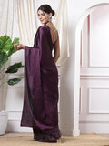 Satrani Womens Silk Blend Saree (3111S415N_Wine)