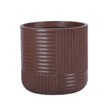 Bonkaso 15 Inch Ribbed Planter Pot For Indoor & Outdoor Use | Round Heavy Duty Polymer Flower Pot | Lightweight Weather Resistan