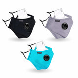 Xtore Unisex Fda Ce Certified Reusable And Washable N95 Face Mask (Black, Smokey Gray, Sea Green) Pack Of 3 And 3 Filters