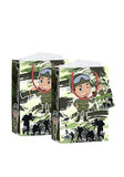 Pack of 16 Army|Camouflage theme Return Gift Paper Bags|Made in India|Commando theme carry bag (9x6x2.8 inch)
