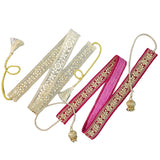 My Cool Grandmom Stone Work Kamarbandh Waist Belt For Women |Pink & Silver Color Designer Ottiyanam Vaddanam Waist Belt For Sare