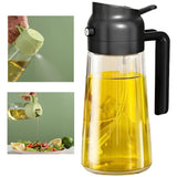 Olive Oil Sprayer Mister for Cooking,Olive Oil Dispenser Bottle 2 IN 1,17oz Oil Mister Spray Bottle,Premium Glass Oil Spritzer B