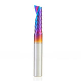 Amana Tool Spektra Coated Solid Carbide CNC Spiral Single OFlute Router Bit for Plastic Cutting, 51404K, 1/4 D x 3/4 CH x 1/4 