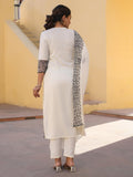 Gosriki Women'S Rayon Blend Embroidered Straight Kurta With Pant & Dupatta (Trp-Off-White-Nbh-Gs_S_White_Small),White,,B0CYH93QV2