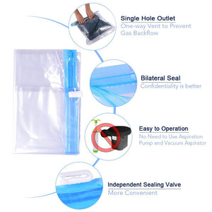 Compression Bags - Travel Accessories - 10 Pack Space Saver Bags - No Vacuum or Pump Needed - Vacuum Storage Bags for Travel Ess