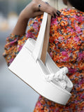 Shoetopia Stylish Braid Style Strap White Platform Heels For Women & Girls /Uk7,White,7,B0BYP6YLPM