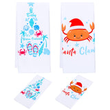 Frienda Christmas Beach Hand Towels Kitchen Santa Claws Crab Dish Towels Beach Theme Baby It's Warm Outside Dish Towels for Coas
