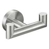 APLusee Bath Towel Hook, 304 Stainless Steel Double Robe Hanger Brushed Nickel, Functional Home Organizer Wall Mounted