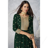 Xomantic Fashion Women'S Ethnic Wear Nyra Cut Embroidery Kurti Plazzo And Dupatta (Large, Green)