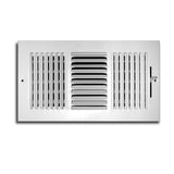 Truaire C103M 10X06(Duct Opening Measurements) 3-Way Supply Sidewall Or Ceiling Register Grille, 10-Inch X 6-Inch, White-Powder 