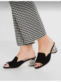 Shoetopia Women And Girls Casual Comfortable Fashion Heeled Sandals/Heel-1100/ Black/ Uk6-Eu39,Black,6,B0BGX69K79