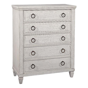 American Woodcrafters Salter Path Wood 5-Drawer Chest In Oyster White