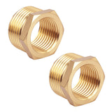 lasuroa 6pcs Brass Reducer Hex Bushing, 3/4 NPT Male to 1/2 NPT Female Heavy Duty Threaded Pipe Fitting Reducer Adapter for Plum