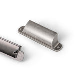 Goo-Ki Antique Silver Cabinet Cup Pulls Bin Drawer Pull 2.52(64mm) c-c,6 Pack Vintage Retro Silver Bar Channing Cup Handles Zinc