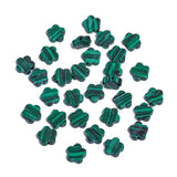 Songxi 60pcs 6mm Green Peacock Plum Blossom Natural Stone Beads for Jewelry Making, Smooth Loose Flower Shape Gemstone Beads for