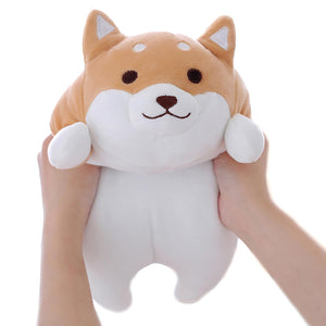 Shiba Inu Dog Plush Pillow, Cute Corgi Akita Stuffed Animals Doll Toy Gifts for Valentine's Gift, Christmas,Sofa Chair, Brown Ro