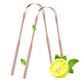 Johnbee Tongue Scraper, 2 Pack Copper Tongue Scraper Cleaner For Adults Kids, Stainless Steel Tongue Scrapers For Removing Bad 