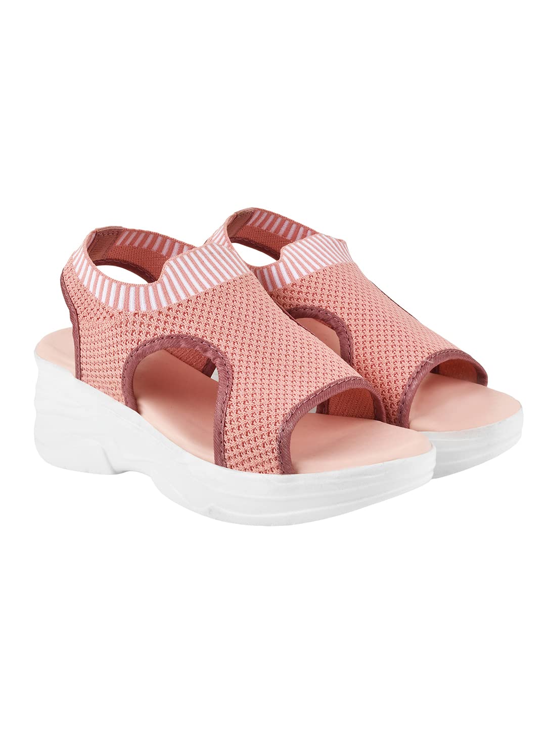 Shoetopia Lightweight Comfortable Trendy Flatforms Pink Sandals For Women & Girls /Uk5,Pink,5,B0BVMFWF3D