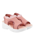 Shoetopia Lightweight Comfortable Trendy Flatforms Pink Sandals For Women & Girls /Uk5,Pink,5,B0BVMFWF3D