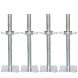Adjustable Leveling Jack 12, Scaffolding Galvanized Screw Solid Stem Jack with Base Plate, 4 Pack