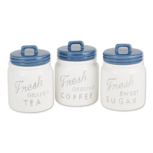 Dii Kitchen Accessories Collection Ceramics, Jar Canister Set, Blue, 3