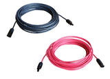 WindyNation 8 AWG 8 Gauge Pair 30 Feet Black + 30 Feet Red Solar Panel Extension Cable Wire Solar Connectors (Variety of Lengths