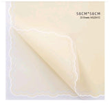 Zarwani 10 Sheets Korean Style Waterproof Light Yellow Bouquet Wrapping Paper (58cm x 58cm, 60 Microns) | Wavy Lines Design, G