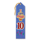Beistle I Can Count to Ten Ribbon Award, Multicolor - 1pack